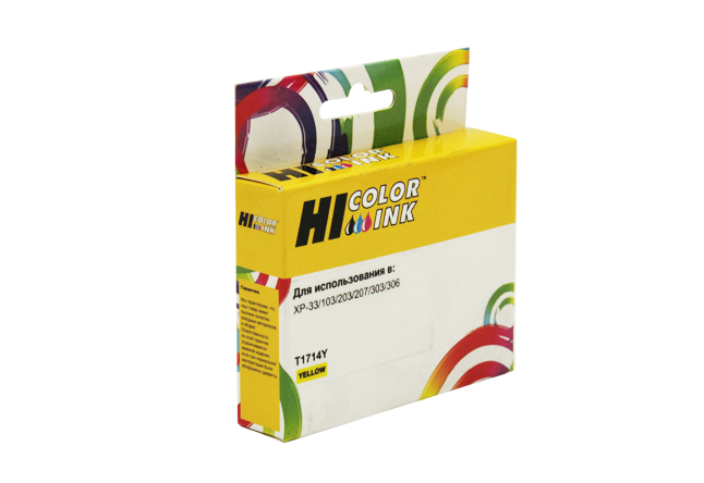 Картридж Hi-Black (HB-T1714) для Epson Expression Home XP-33/ XP-103/ XP-203/ XP-207/ XP-306/ XP-406, жёлтый
