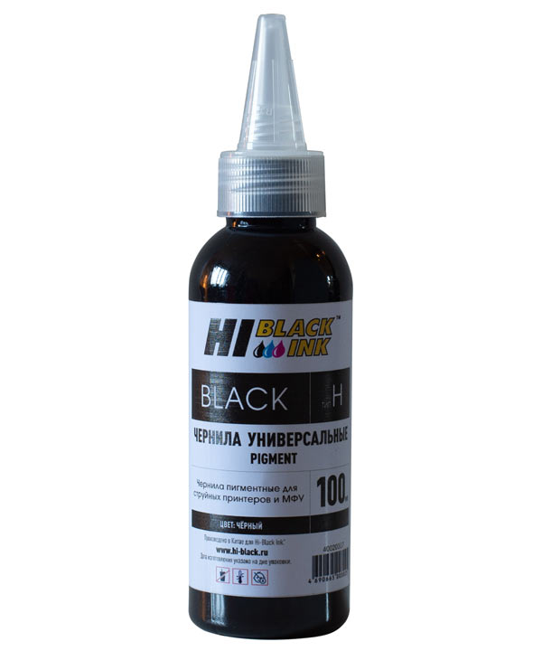 Чернила Hi-Black Универсальные HB-Ink-H-100-pBk для HP, пигментные, черные, 100 мл.