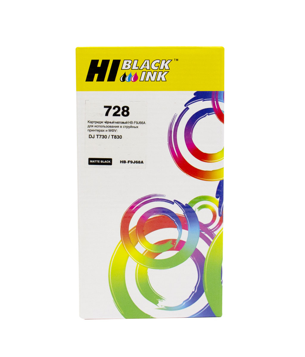 Картридж Hi-Black (HB-F9J68A) для HP DesignJet T730/ T830, №728, чёрный матовый