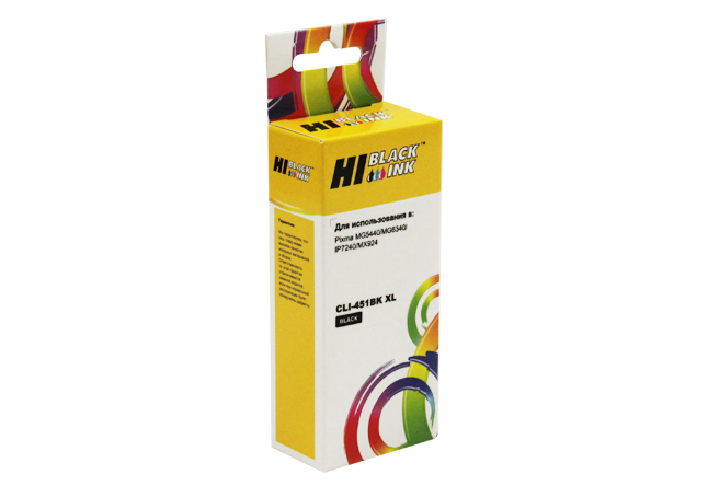 Картридж Hi-Black (HB-CLI-451BK-XL) для Canon PIXMA iP7240/ MG6340/ MG5440, чёрный