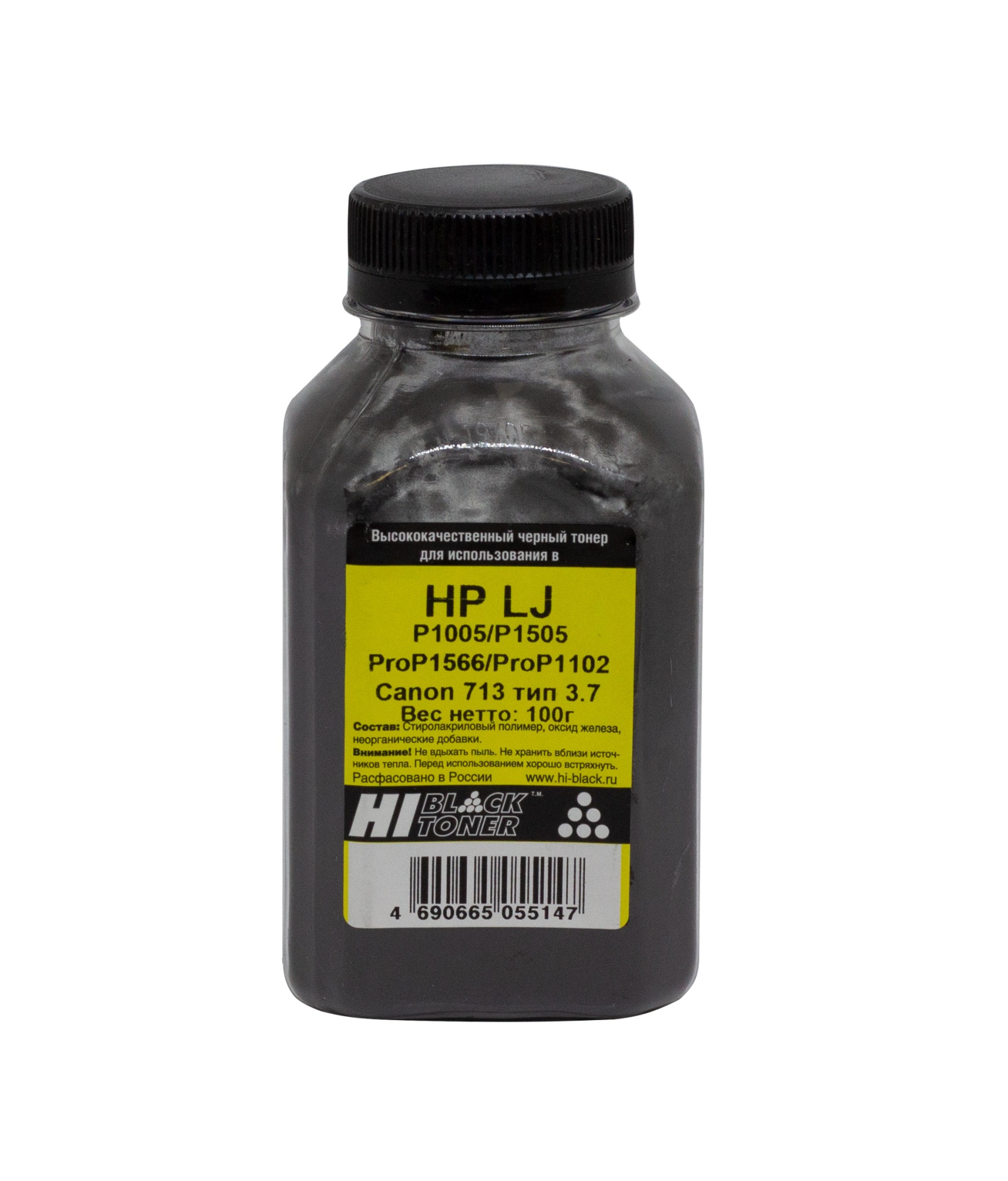 Тонер Hi-Black (CB435A) для HP LJ P1005/ P1505/ Pro P1566/ Pro P1102, Тип 3.7, чёрный (100 гр.)