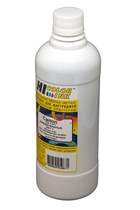 Чернила универсальные Hi-Black для Canon, Тип C-V1, водные, голубые (500 мл.)