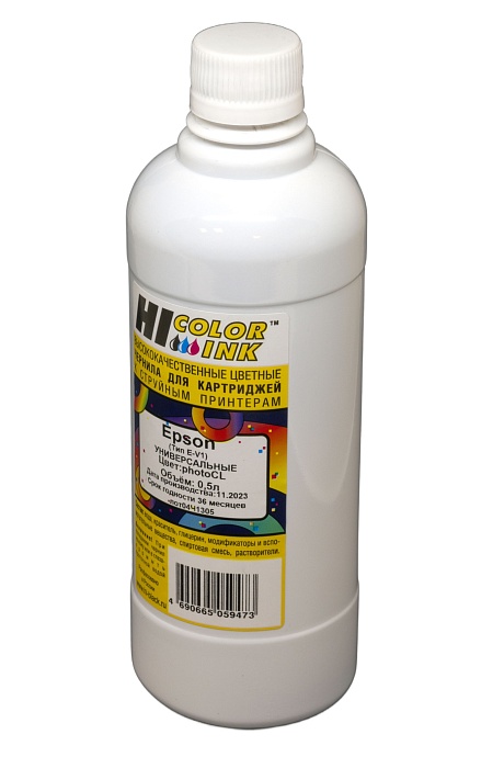Чернила универсальные Hi-Black для Epson, Тип E-V1, водные, светло-голубые (500 мл.)