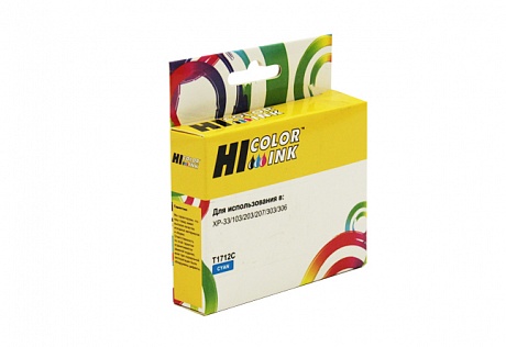 Картридж Hi-Black (HB-T1712) для Epson Expression Home XP-33/ XP-103/ XP-203/ XP-207/ XP-306/ XP-406, голубой