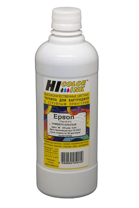 Чернила универсальные Hi-Black для Epson, Тип E-V1, водные, пурпурные (500 мл.)